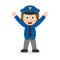 Smiling Policewoman Cartoon Character