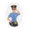 Smiling policewoman in standing pose