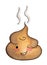 Smiling Poop Cartoon on white background, with clipping path - watercolor illustration