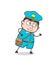 Smiling Postman Running Pose Vector