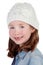 Smiling pretty girl with wool cap