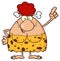 Smiling Red Hair Cave Woman Cartoon Mascot Character Pointing