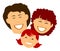 Smiling retro family