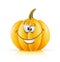 Smiling ripe orange pumpkin