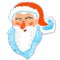 Smiling Santa Claus cartoon character portrait for greetings card, print, poster, design, festive banner