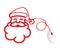 Smiling Santa depicted with computer mouse cable