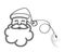 Smiling Santa depicted with computer mouse cable