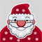 Smiling Santa head flat design