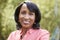 Smiling senior African American woman, horizontal, portrait