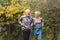 Smiling senior couple jogging in the park