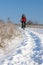 Smiling snow biker