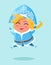 Smiling Snow Maiden Jumping High on Snow Vector