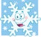 Smiling Snowflake Cartoon Mascot Character