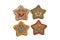 Smiling star shaped Christmas gingerbread cookies