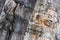 Smiling stone face on tower at Bayon castle