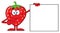 Smiling Strawberry Fruit Cartoon Mascot Character Pointing To A Blank Sign.