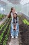 Smiling students Different ethnicities in farm vegetable