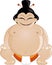 Smiling sumo wrestler