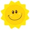 Smiling Sun Cartoon Mascot Character Simple Flat Design