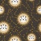 Smiling sun and celestial elements in a seamless pattern design