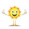 Smiling sun giving thumbs up vector illustration isolated on white
