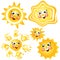 Smiling sun set cartoon vector illustrationÂŒ