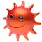 Smiling sun star face cheerful summer smile cartoon ball person