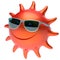 Smiling sun star face sunglasses cheerful summer smile person