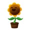 Smiling Sunflower Character Design Cartoon Icon