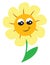 A smiling sunflower vector or color illustration