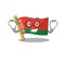 Smiling super hero flag belarus cartoon character style