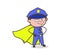 Smiling Super-Officer Character Face