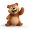 Smiling Teddy Bear Photorealistic 3d Pixar Character Design