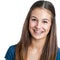 Smiling Teen girl showing dental braces.