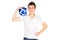 Smiling teenager Boy with soccer ball