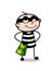 Smiling Thief with Cash in Hand Vector