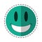 Smiling thumbs emoticon style cut line