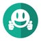 Smiling thumbs emoticon style shadow