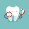 Smiling Tooth with toothpaste for good healthy, dental concept