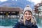 Smiling tourist in Interlaken, Switzerland