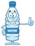 Smiling Water Plastic Bottle Cartoon Mascot Character Giving A Thumb Up.