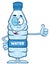 Smiling Water Plastic Bottle Cartoon Mascot Character Winking And Holding A Thumb Up