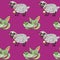 Smiling wolf face and nice lamb seamless pattern