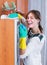 Smiling woman doing regular clean-up