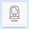 Smiling woman thin line icon. Modern vector illustration of avatar