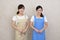 Smiling women in apron