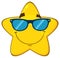 Smiling Yellow Star Cartoon Emoji Face Character With Sunglasses
