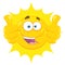 Smiling Yellow Sun Cartoon Emoji Face Character Giving Two Thumbs Up