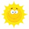 Smiling Yellow Sun Cartoon Emoji Face Character With Happy Expression