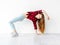 Smiling young girl dancer in studio